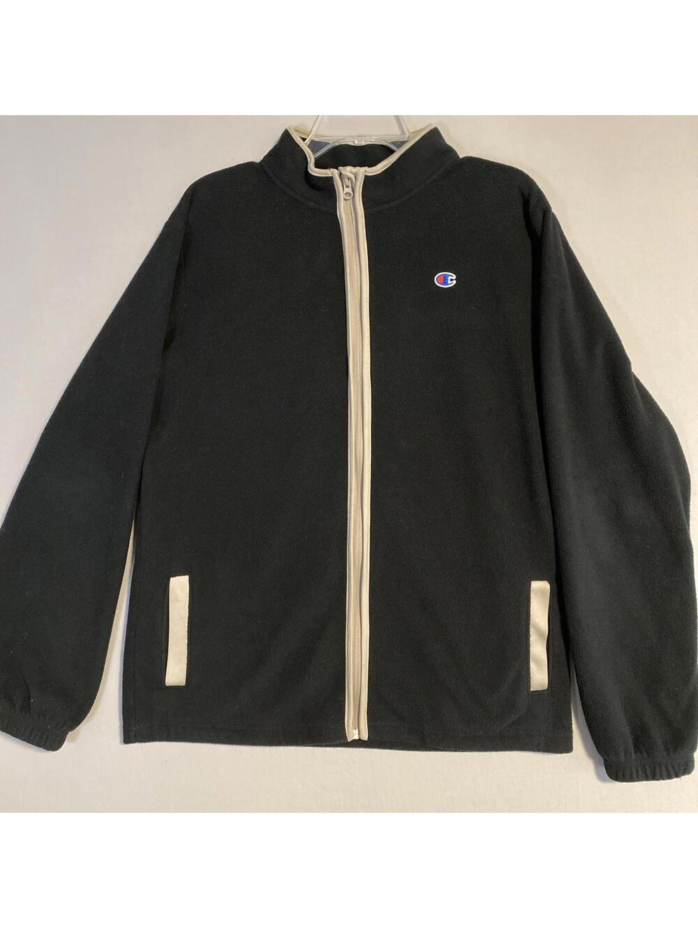 CHAMPION Black Artic Beige Full Zip Fleece Jacket  XL 18/20 Women’s SUPER SOFT